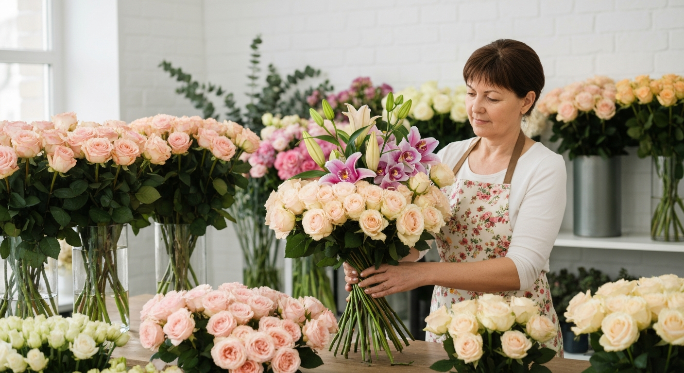 Florist creating magic