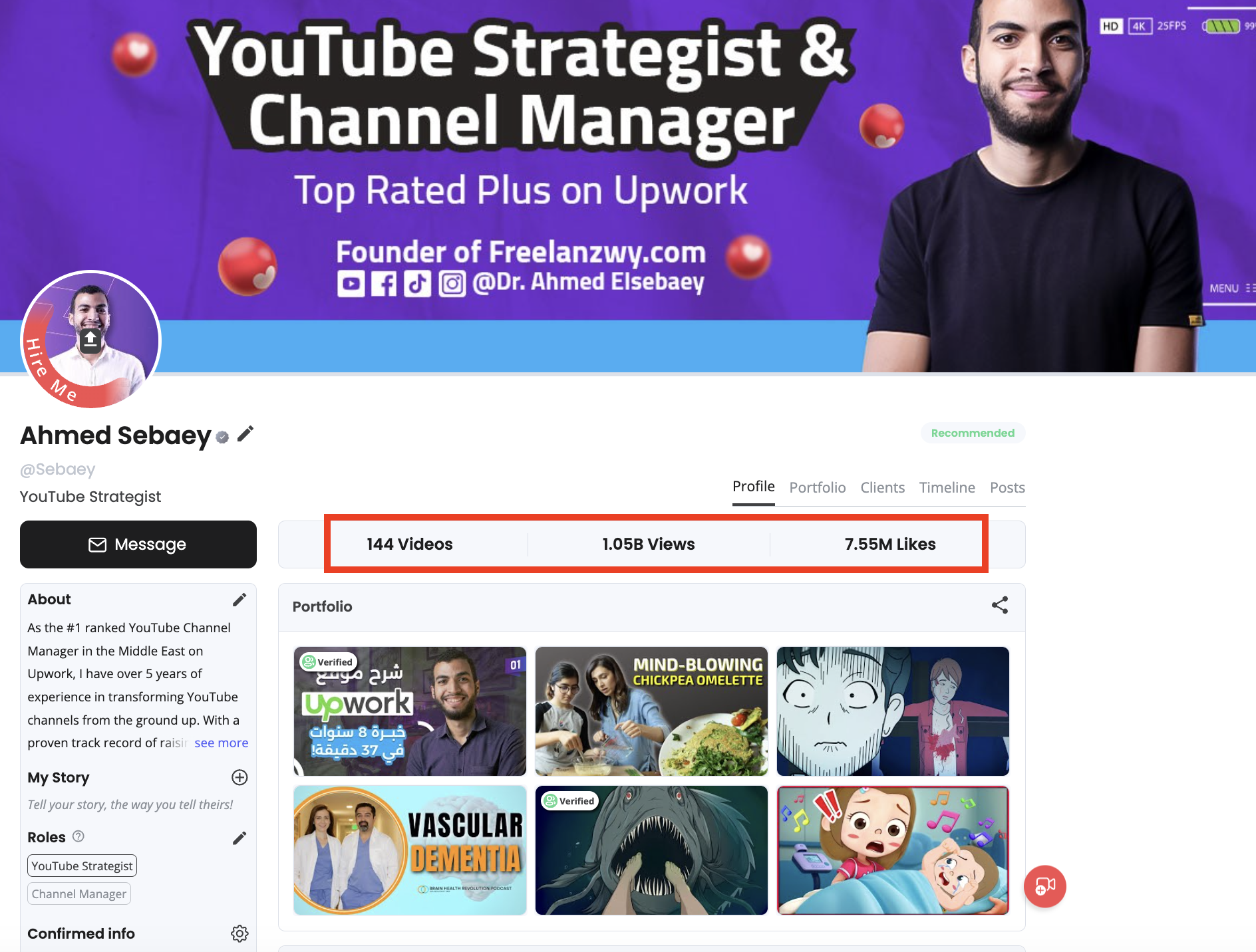 إحصائيات حساب YTJobs الموثقة