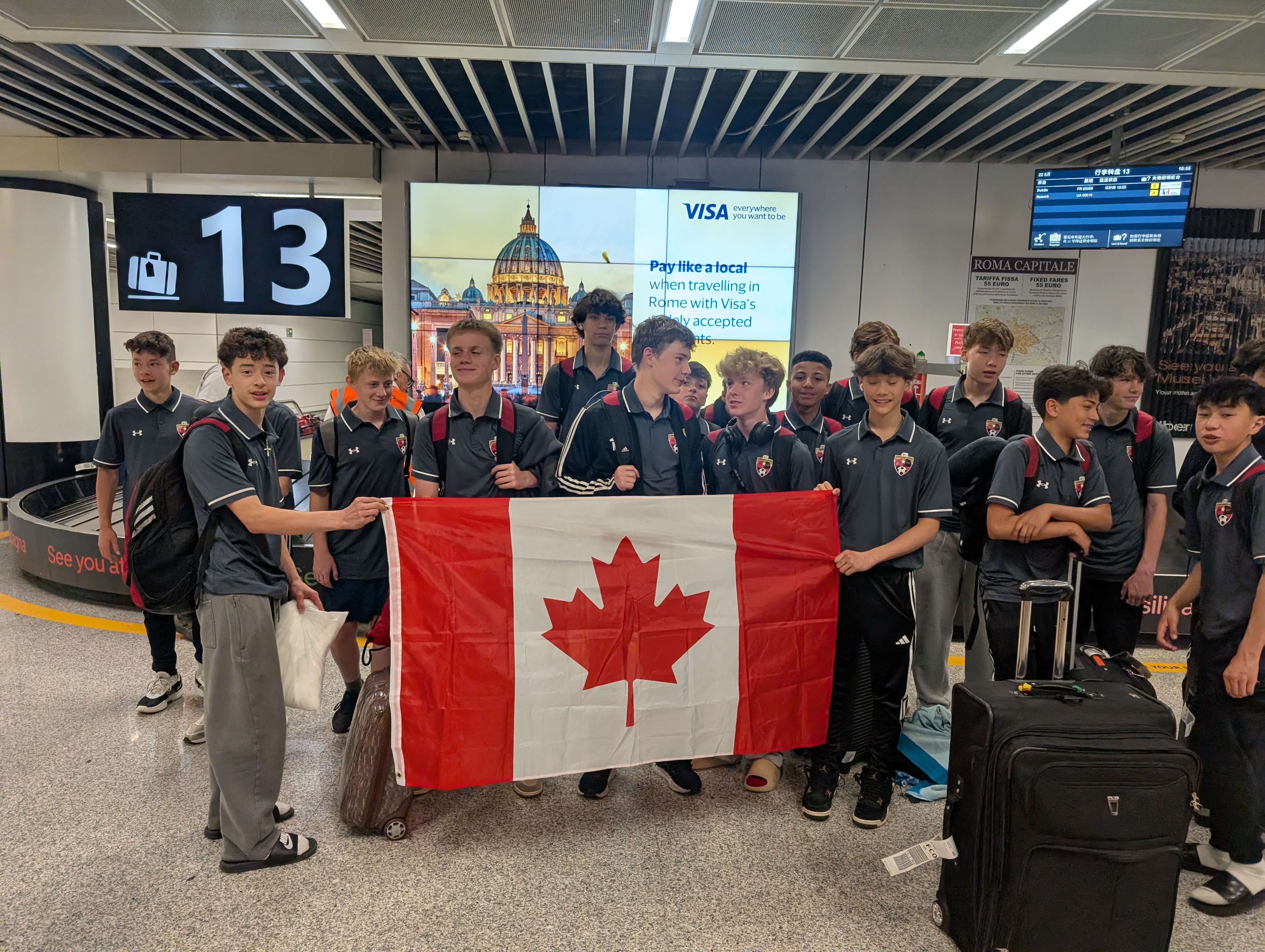 Team at airport