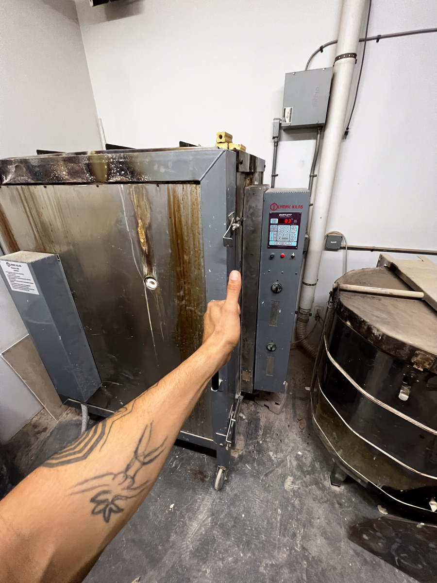 Front loader kiln element replacement and ventilation system upgrade