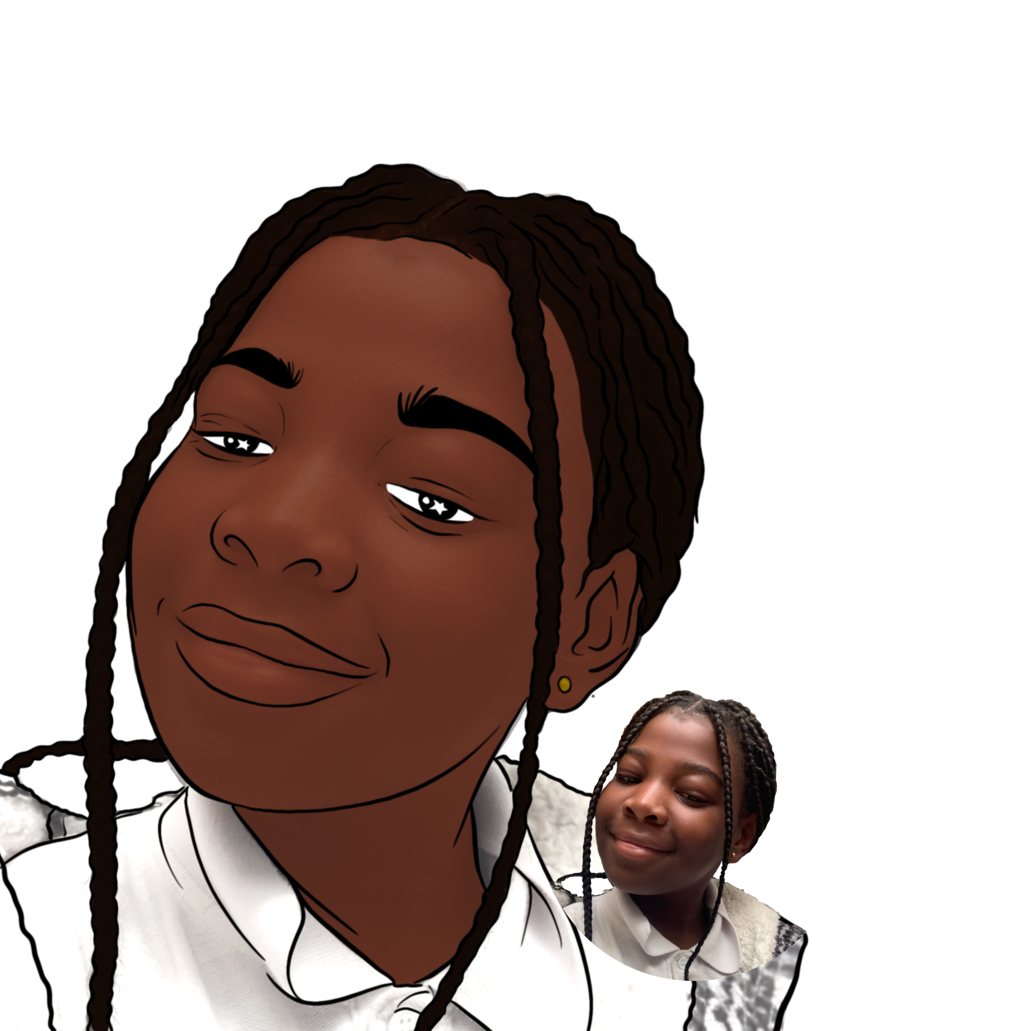 Custom Digital Cartoon Portrait Example 7 by alineD Graphics