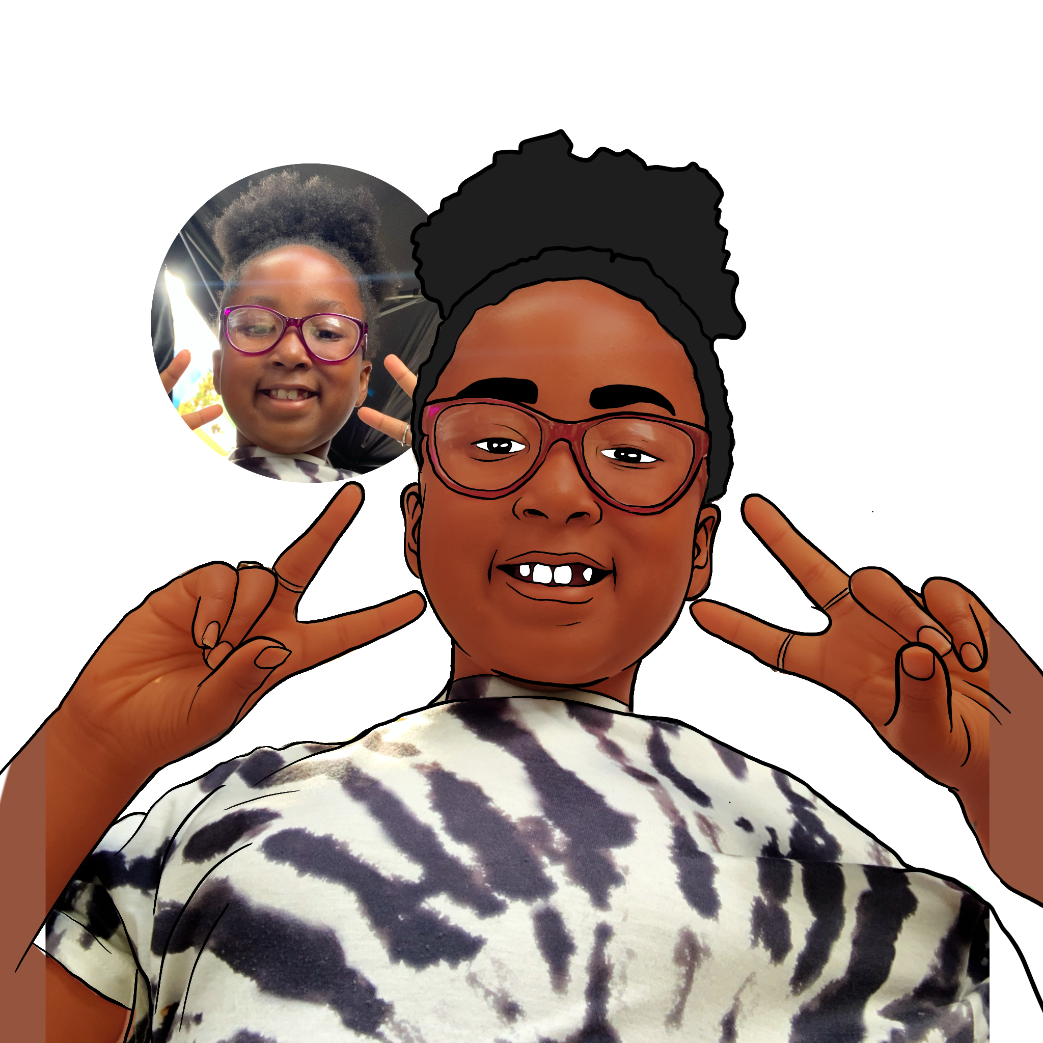 Custom Digital Cartoon Portrait Example 6 by alineD Graphics