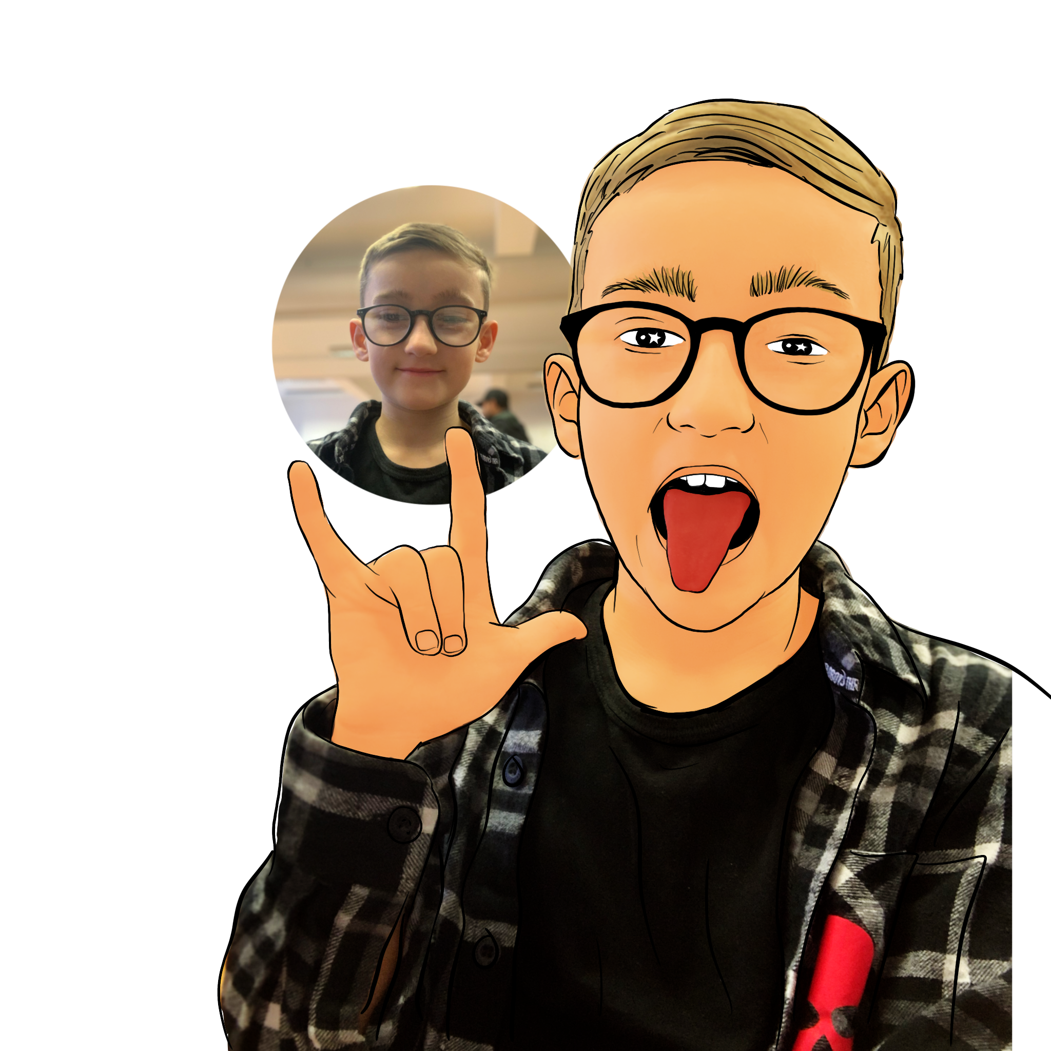 Custom Digital Cartoon Portrait Example 4 by alineD Graphics