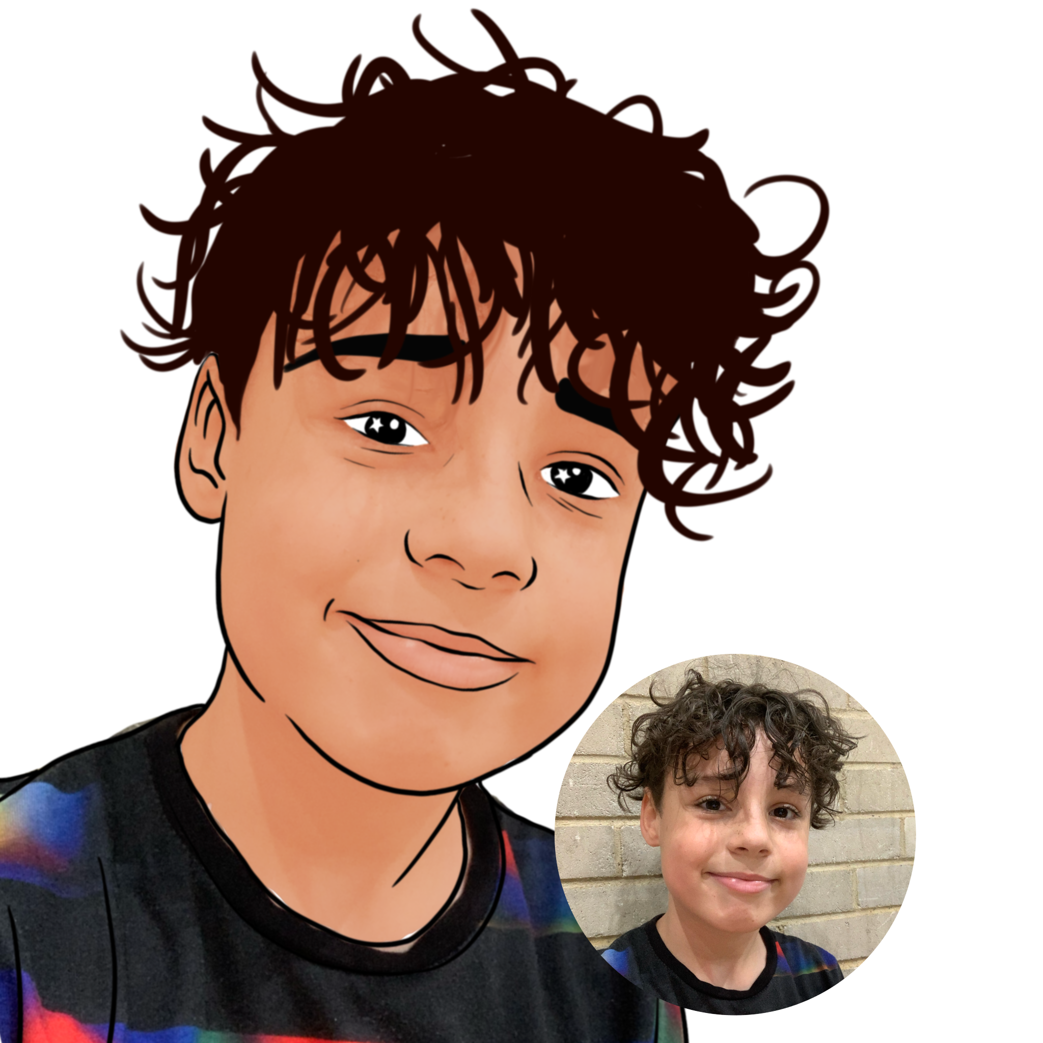 Custom Digital Cartoon Portrait Example 1 by alineD Graphics