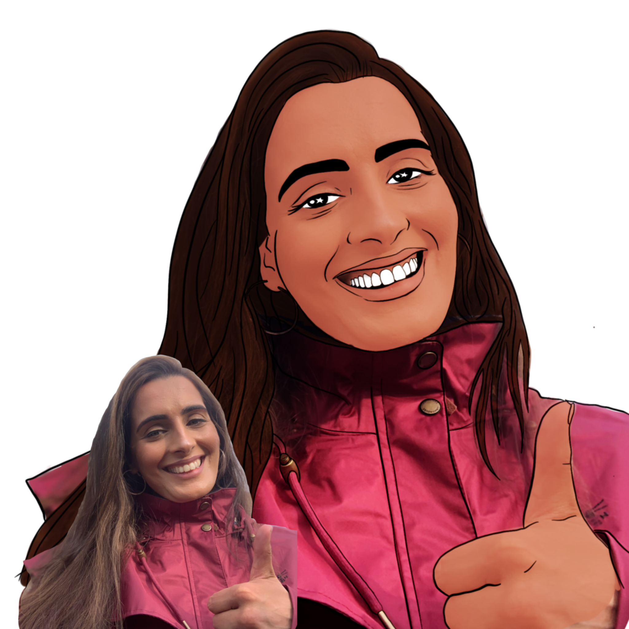 Custom Digital Cartoon Portrait Example 5 by alineD Graphics
