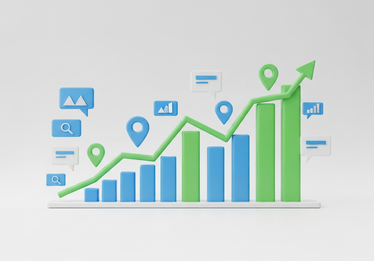 Local SEO ranking and inbound leads growth chart for UK business