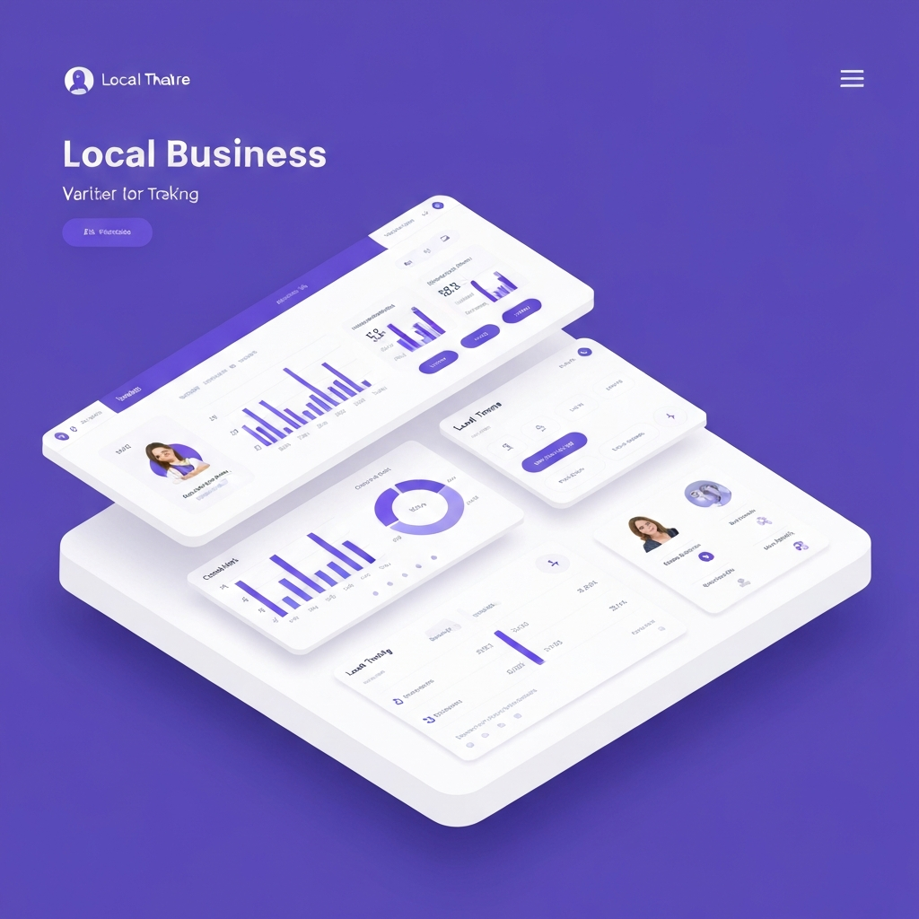 Local business website mockup with analytics and lead tracking