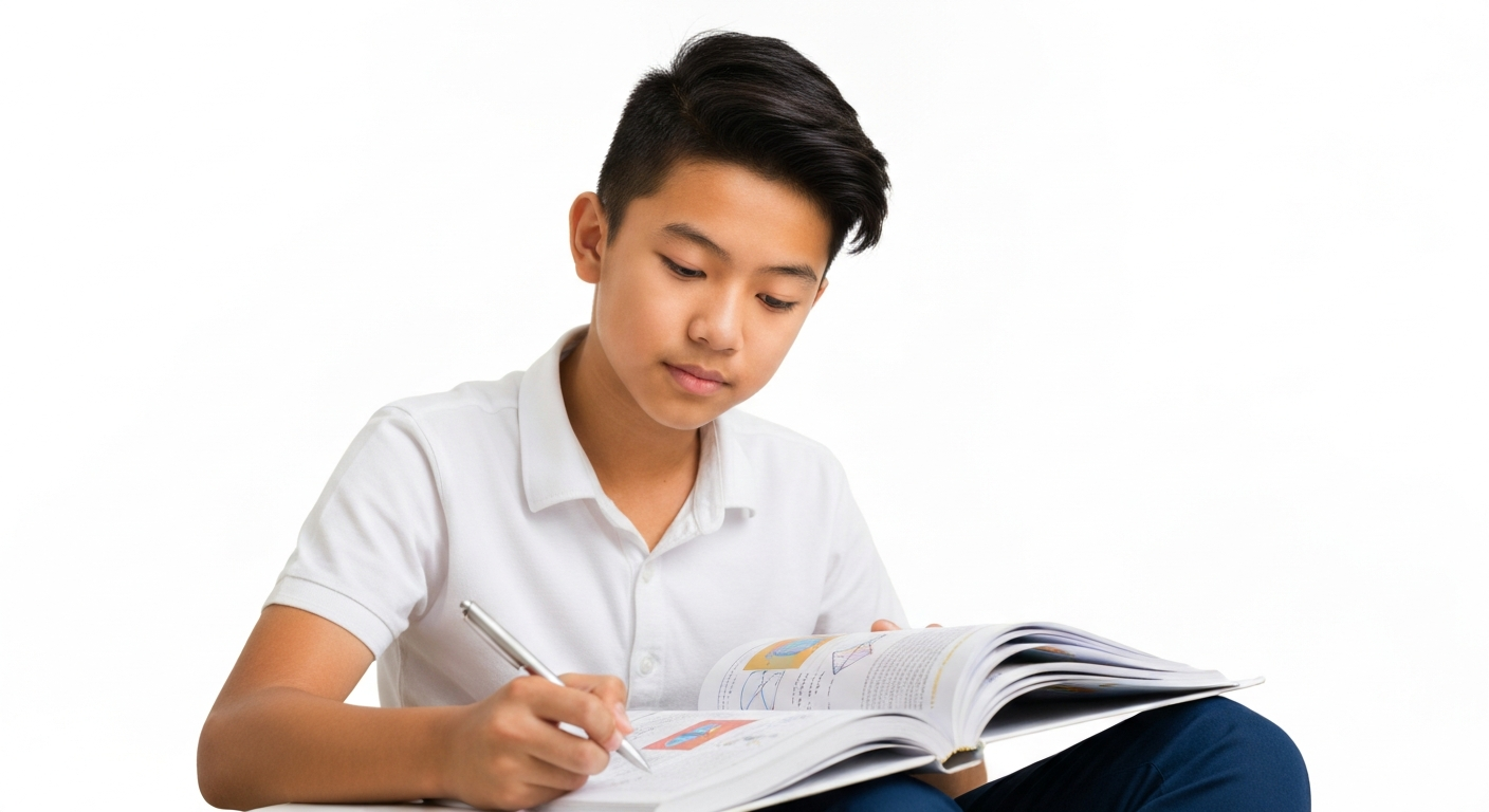 Confident KS3 student studying maths