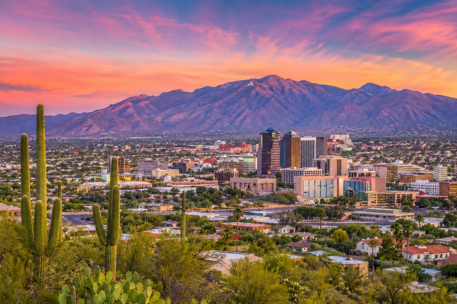 Aerial view of Tucson