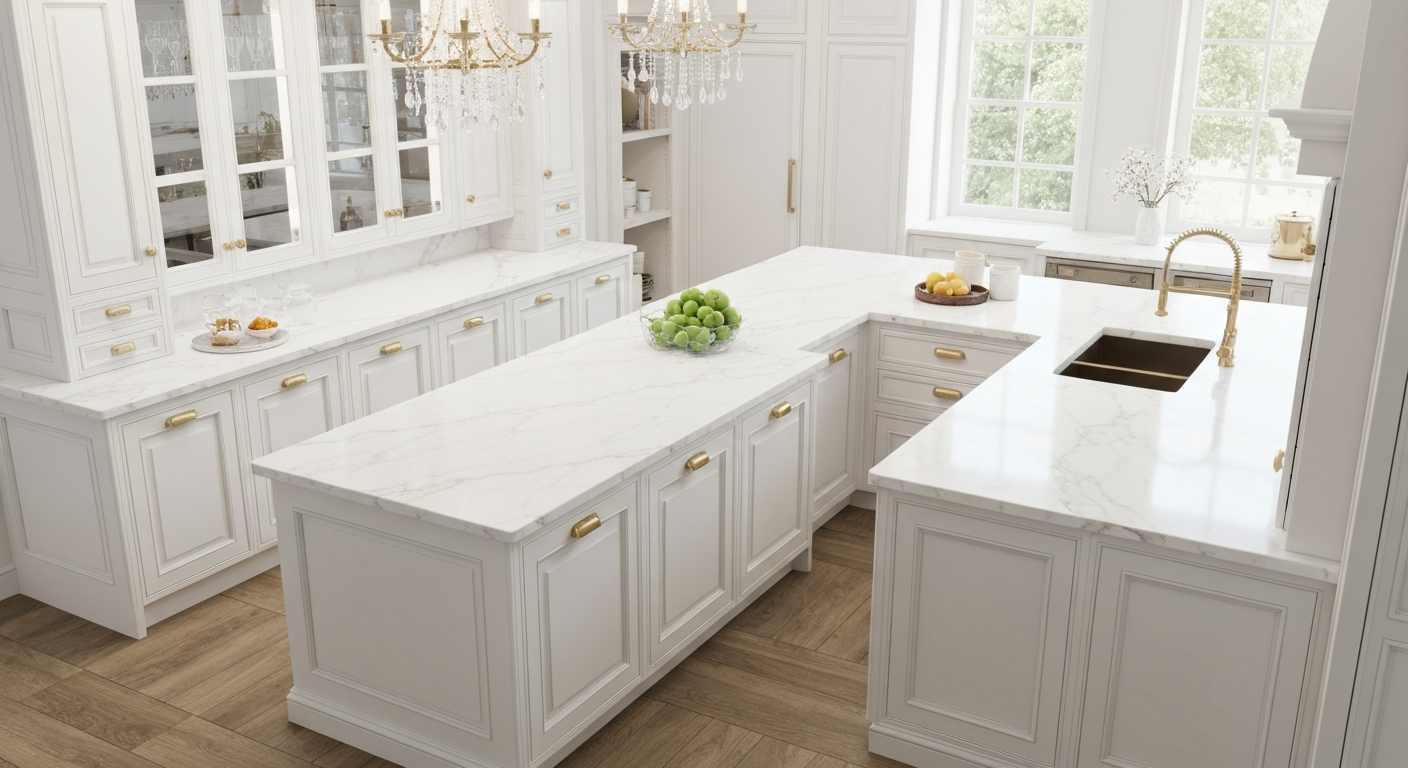 Classic White Marble kitchen scene