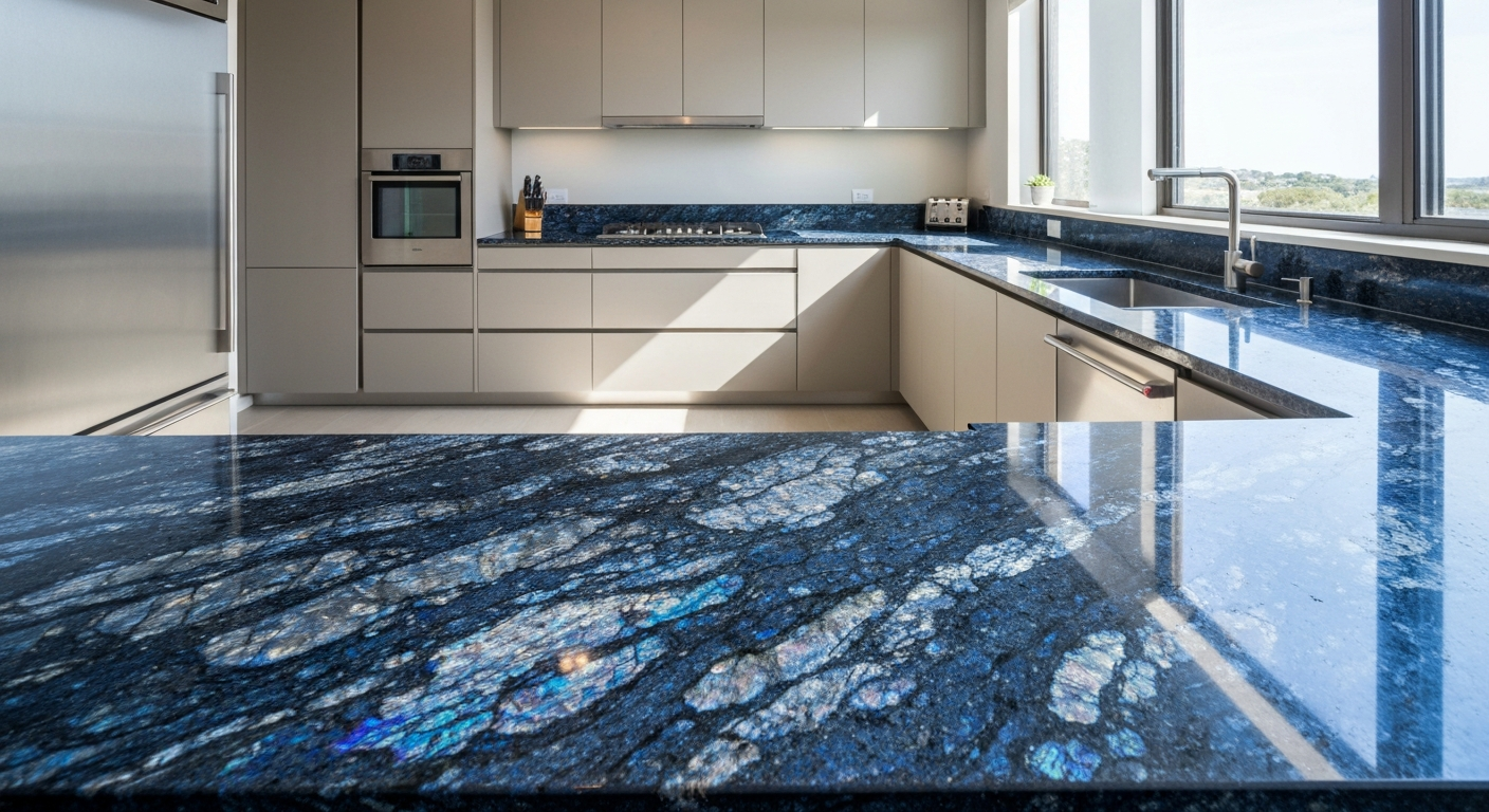 Blue Pearl Granite kitchen scene