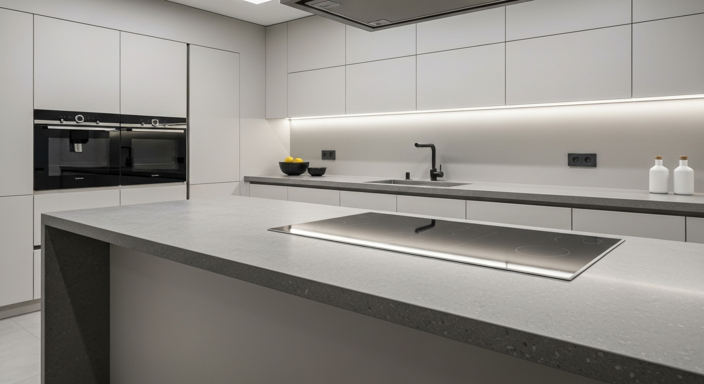 Aspen Concrete Solid Surface kitchen scene