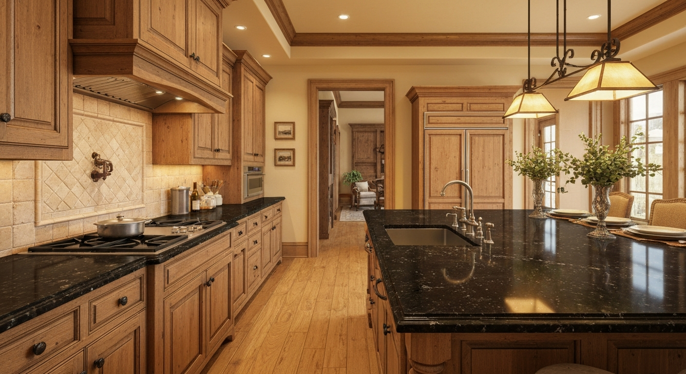 Absolute Black Granite kitchen scene