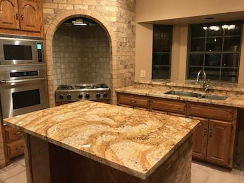 Completed Kitchen Countertops: Granite, Quartz, and Solid Surface