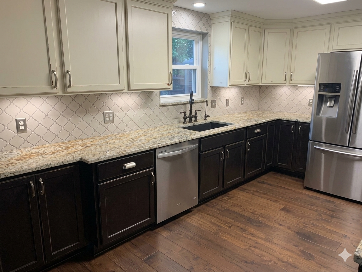 Completed Kitchen Countertops: Granite, Quartz, and Solid Surface