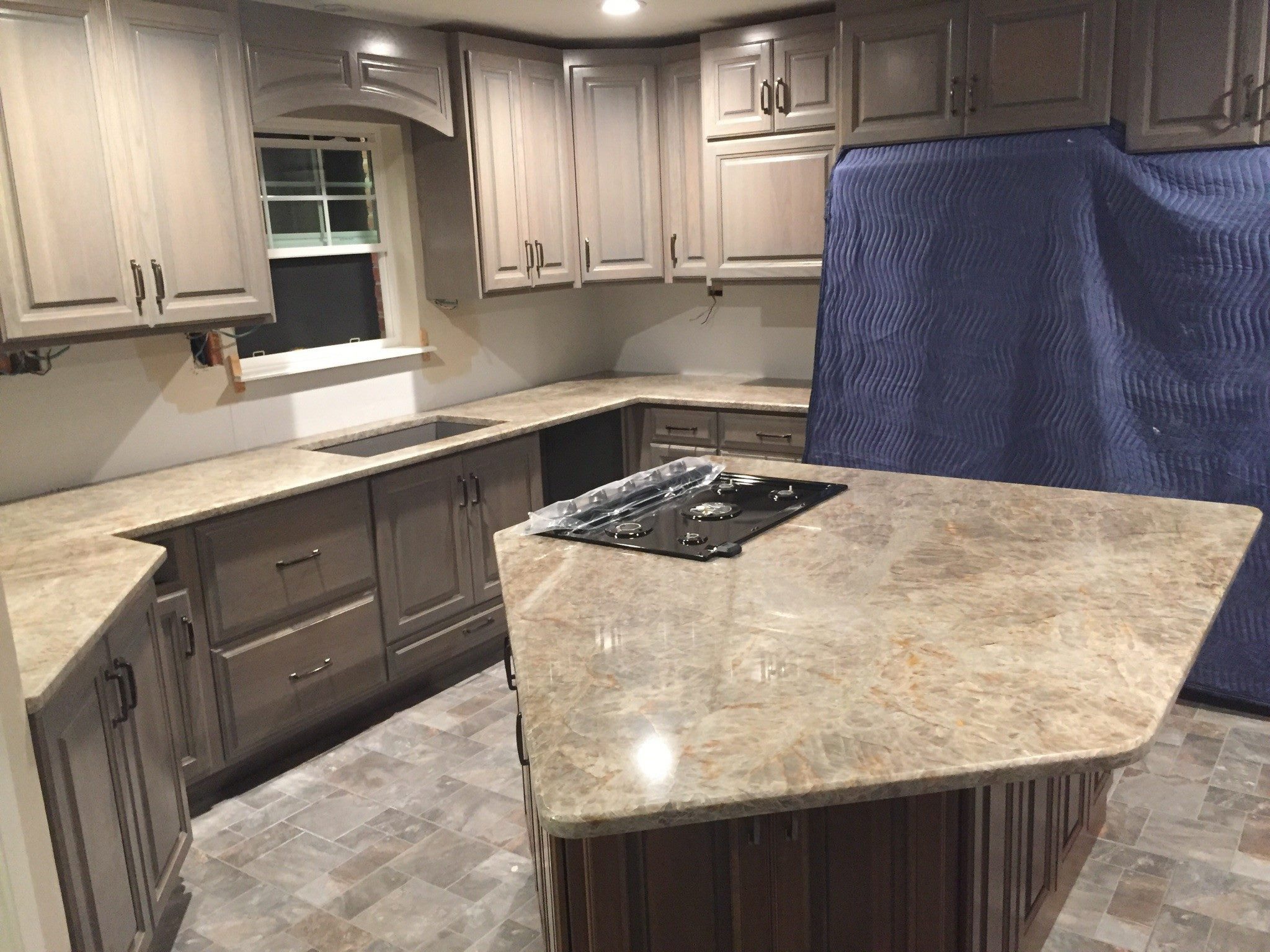 Completed Kitchen Countertops: Granite, Quartz, and Solid Surface