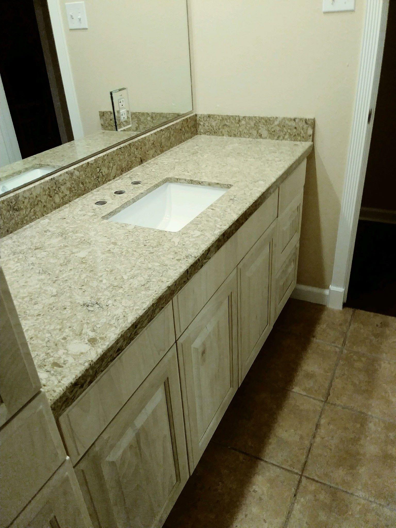 Completed Kitchen Countertops: Granite, Quartz, and Solid Surface