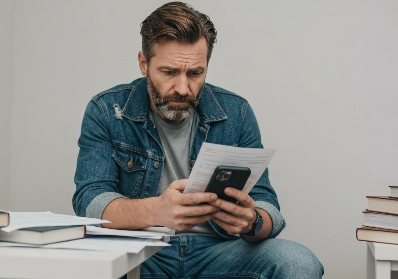Person looking stressed reviewing bills