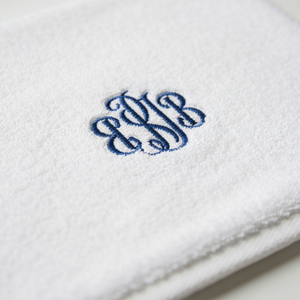 Personalised embroidery gift towel with custom monogramming