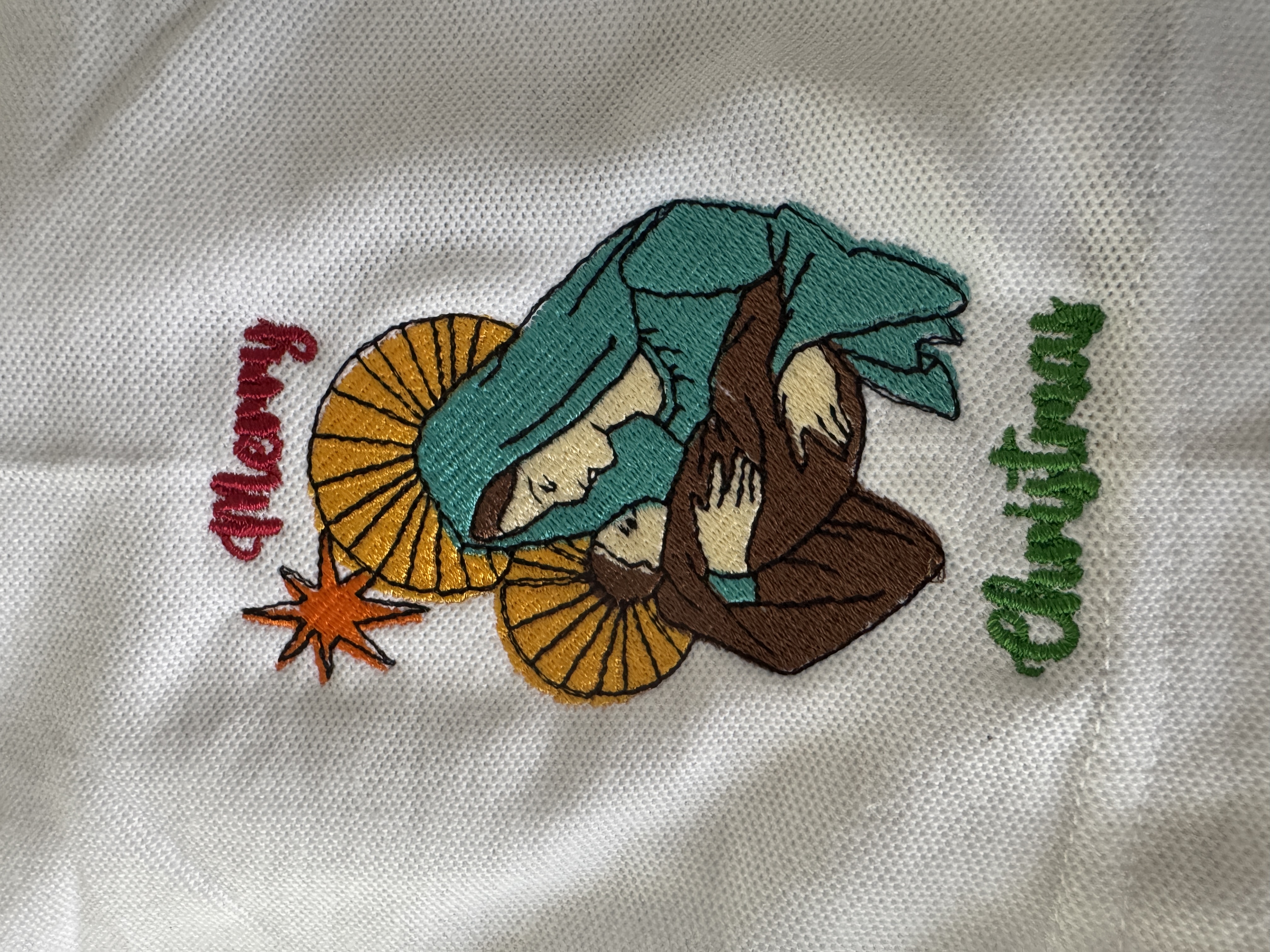Merry Christmas Mary and Jesus embroidery