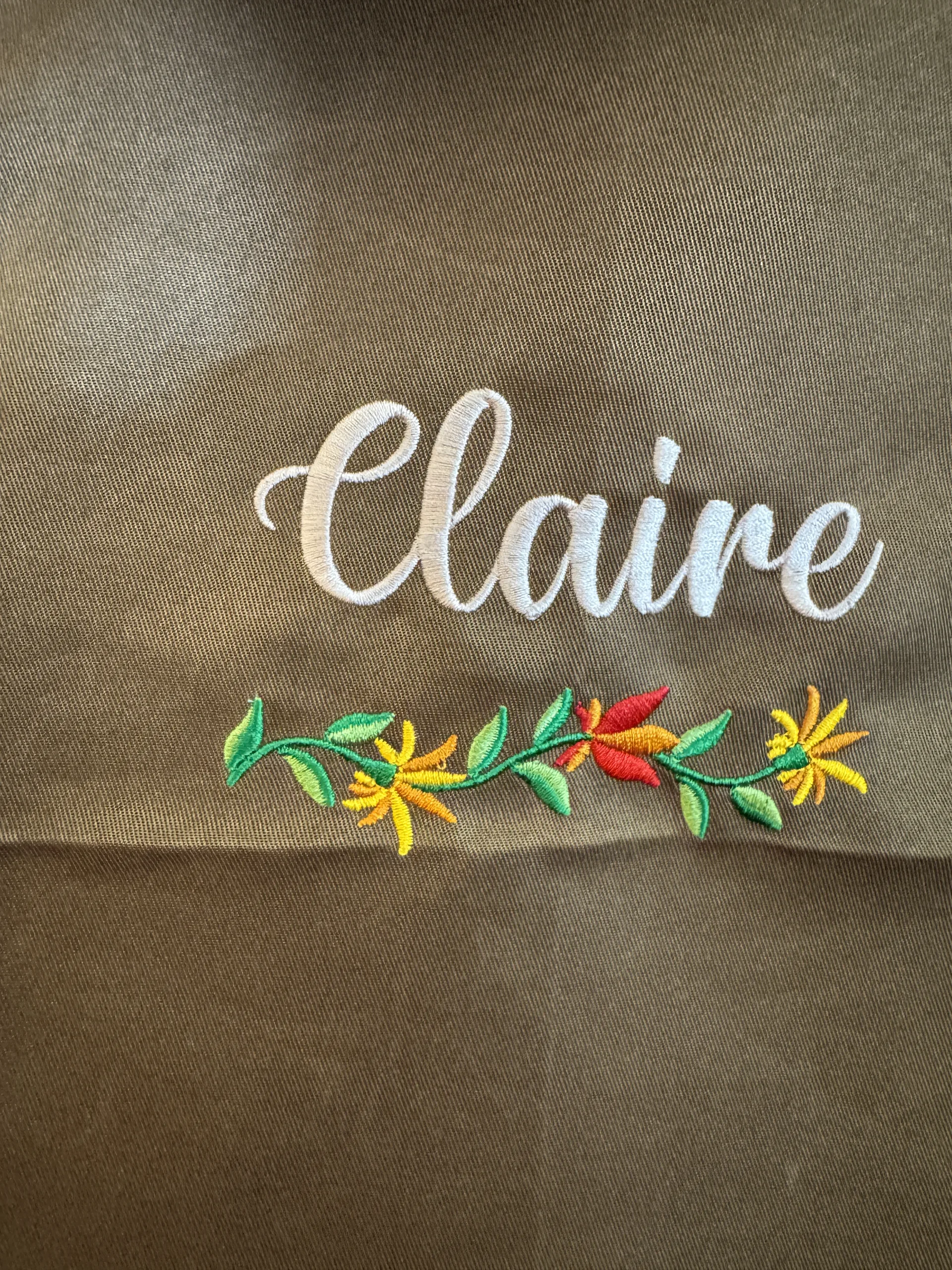 Personalised 'Claire' embroidery with floral border