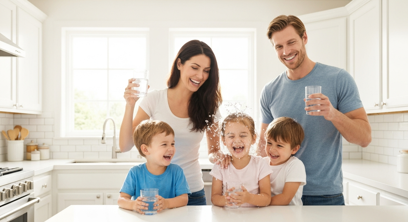 Family enjoying clean water