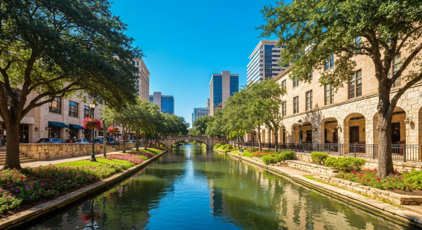 San Antonio river and landscape