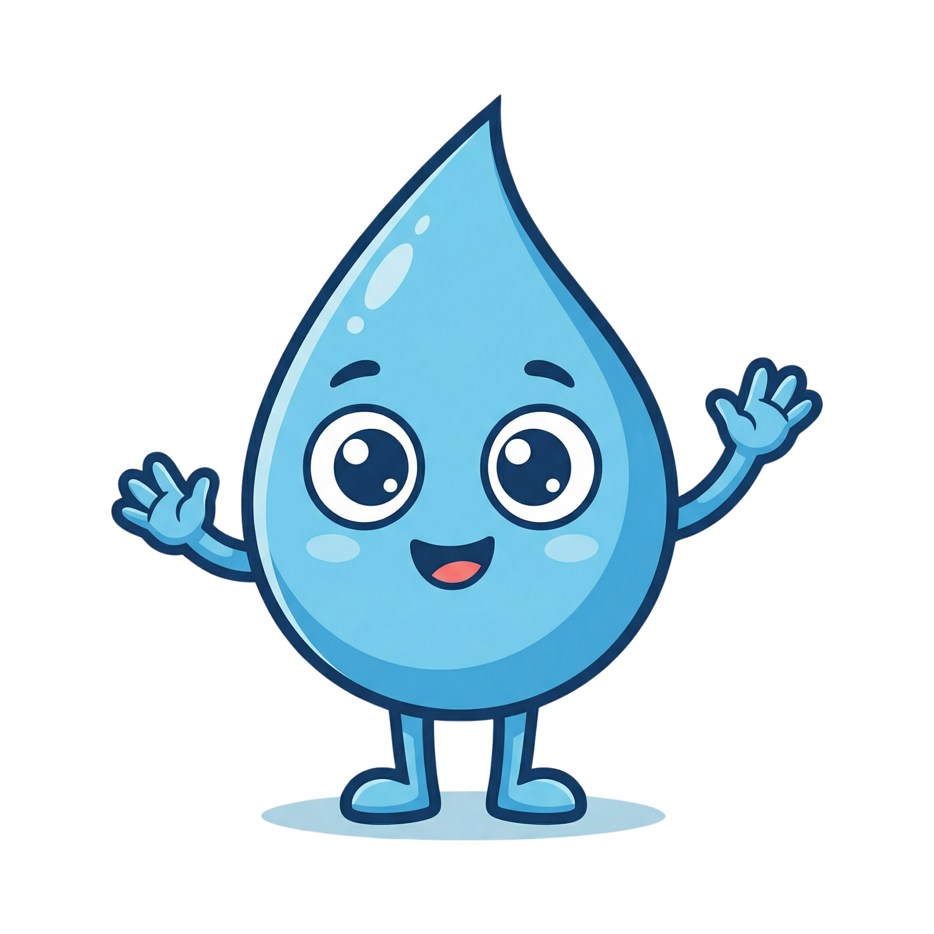 Happy water drop character