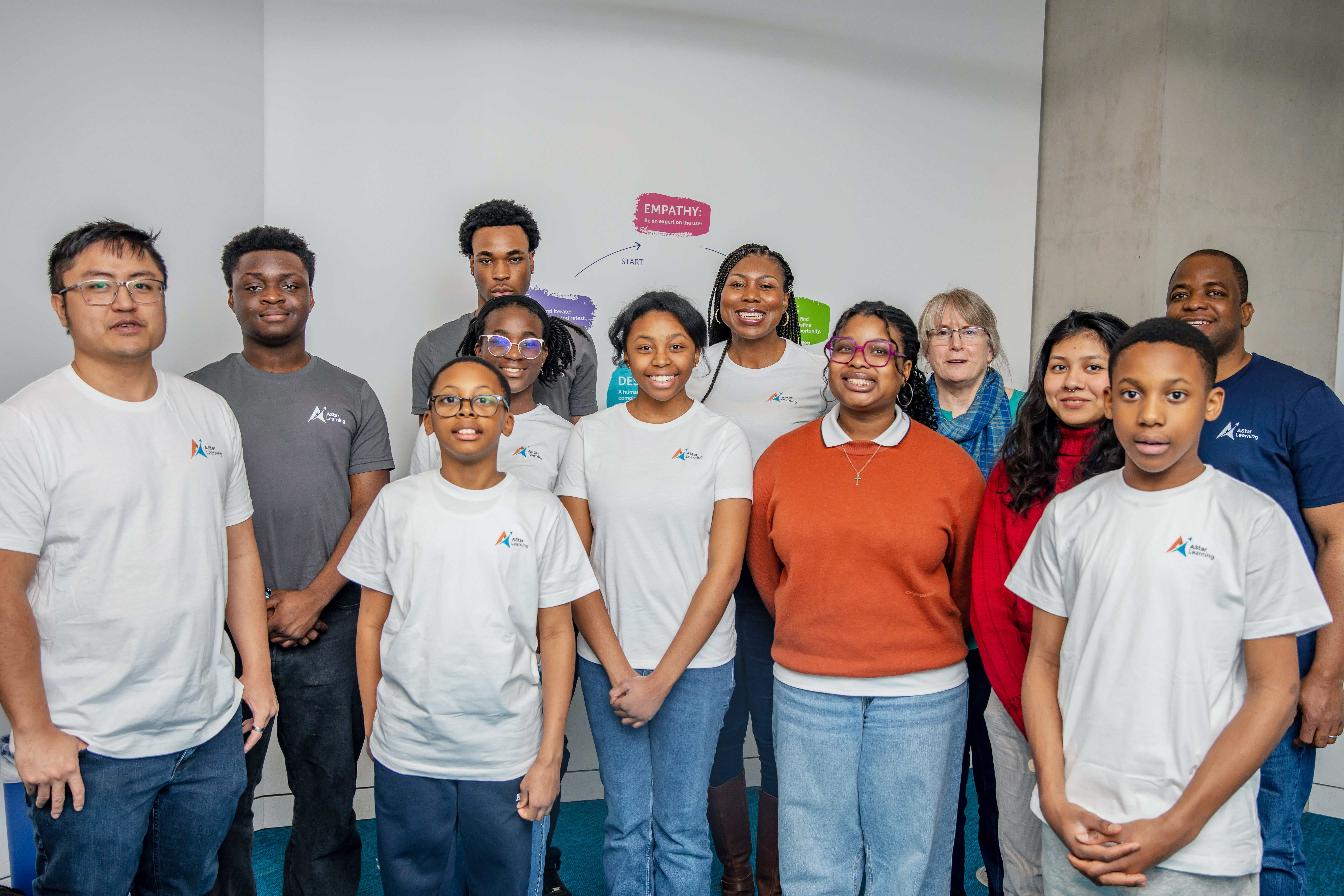 Students collaborating and creating