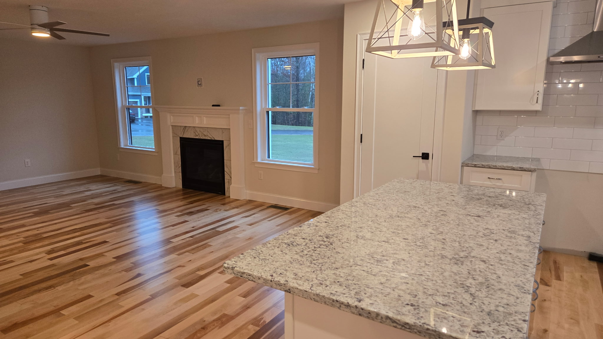 Modern kitchen and living space