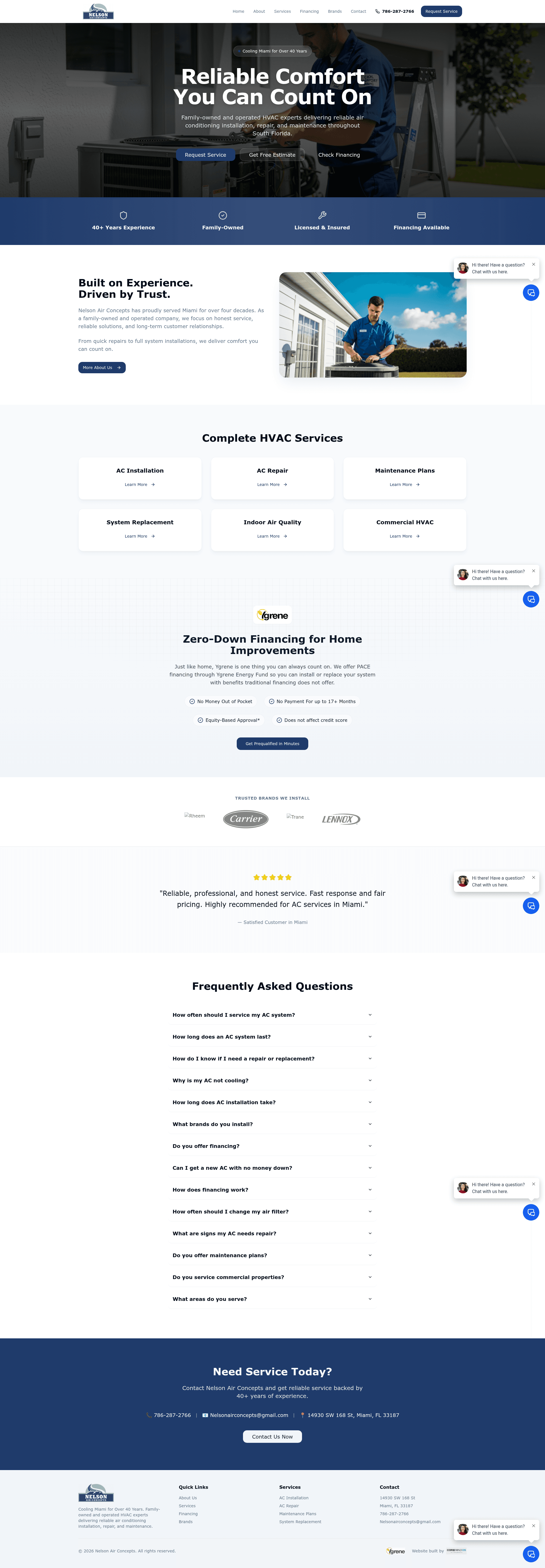 Nelson Air Concepts website preview