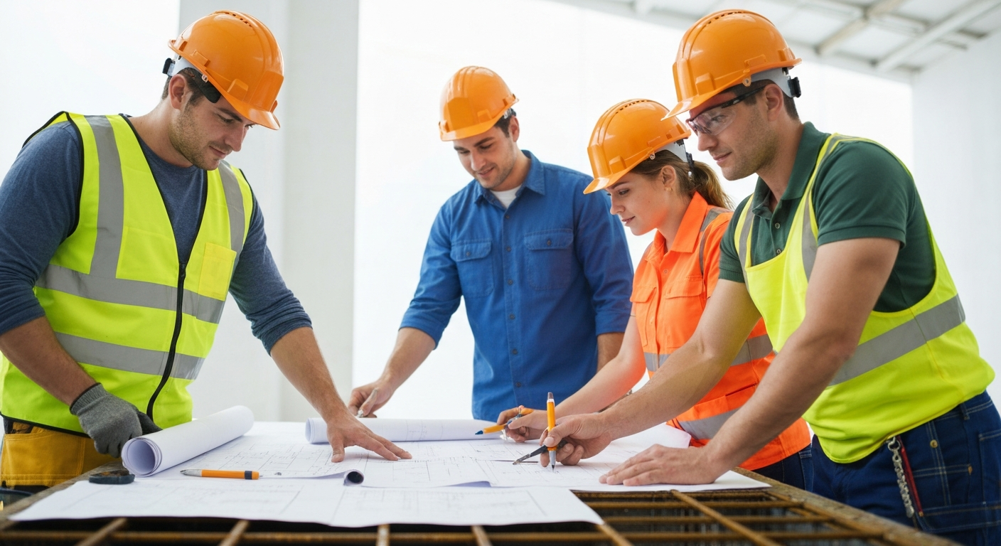 Trades and construction professionals using AI automation