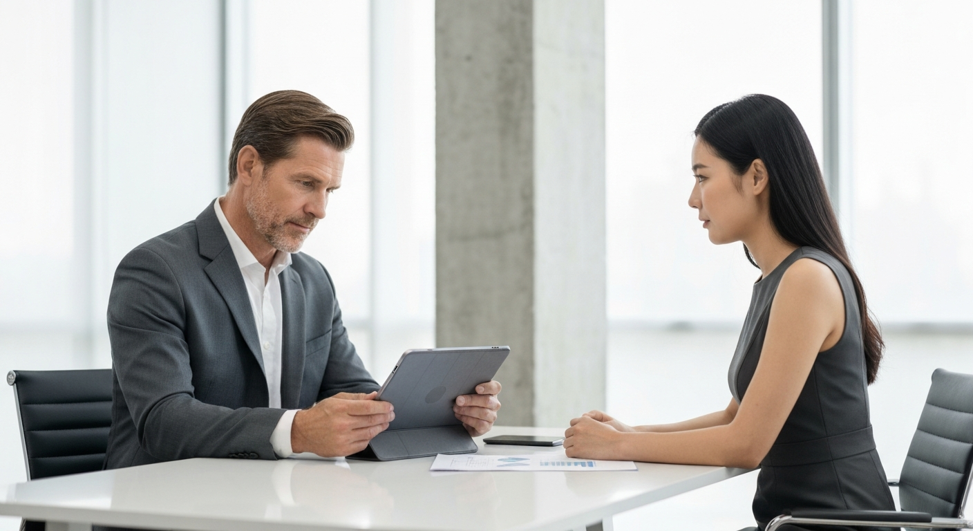 Financial services professionals using AI automation