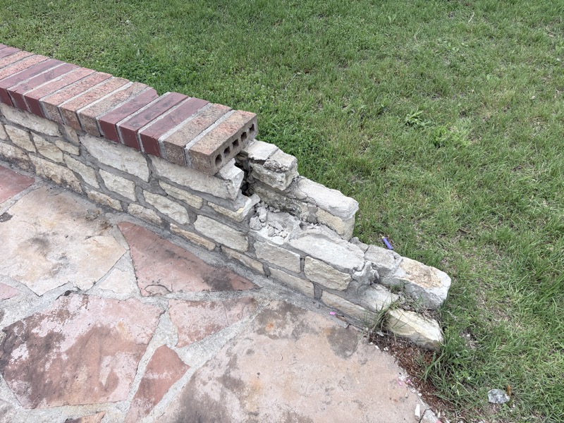 Before Stone Wall Repair