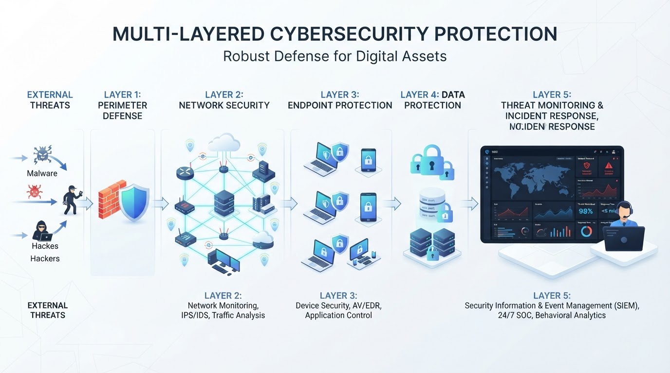Modern cybersecurity solutions with multi-layered threat protection