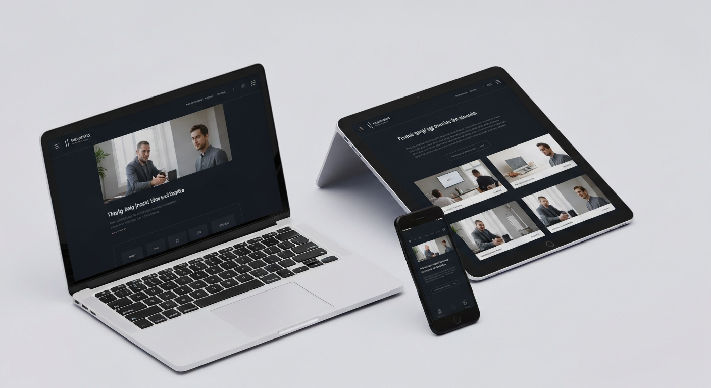 Modern corporate website on multiple devices