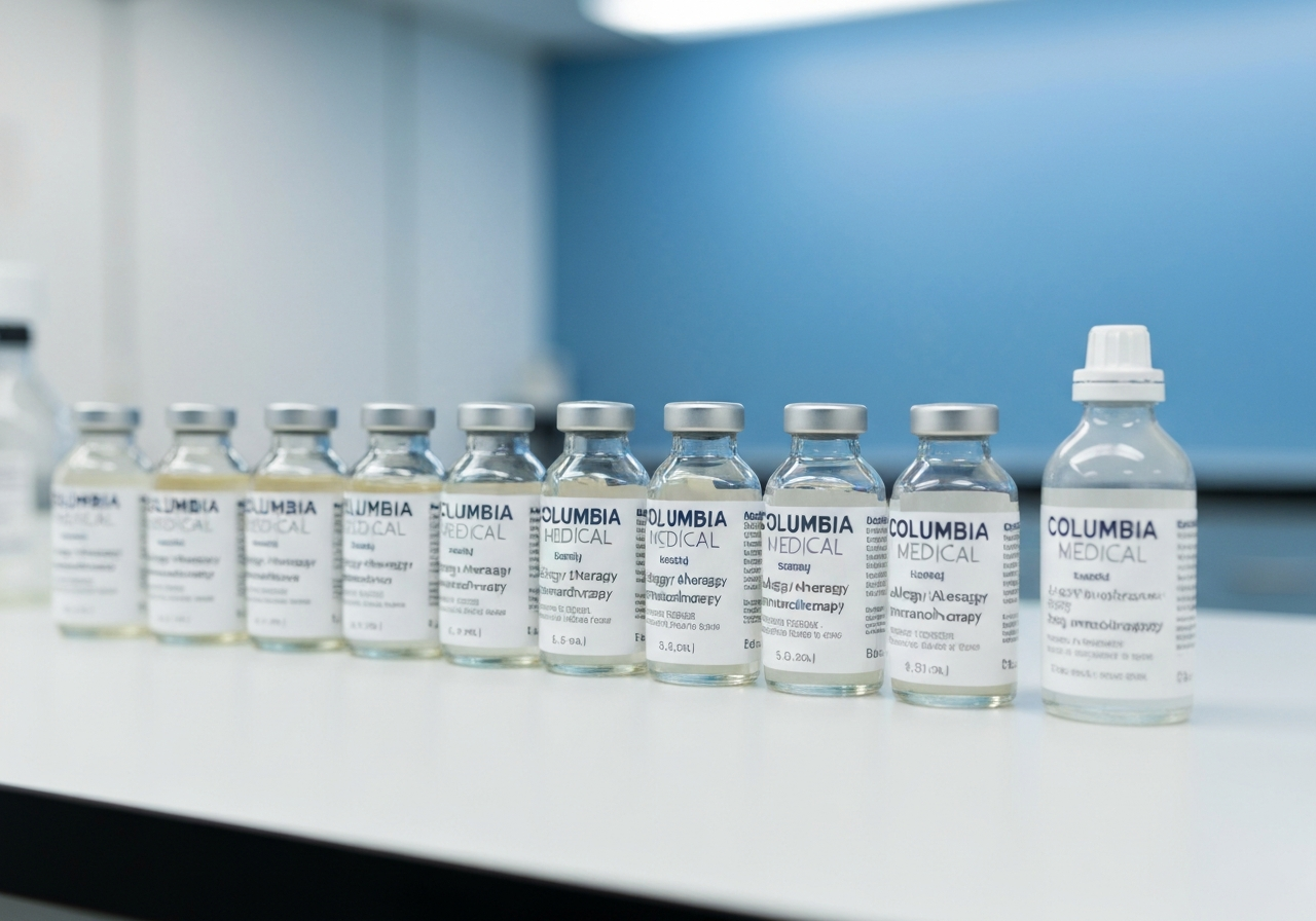 Columbia Medical branded immunotherapy vials