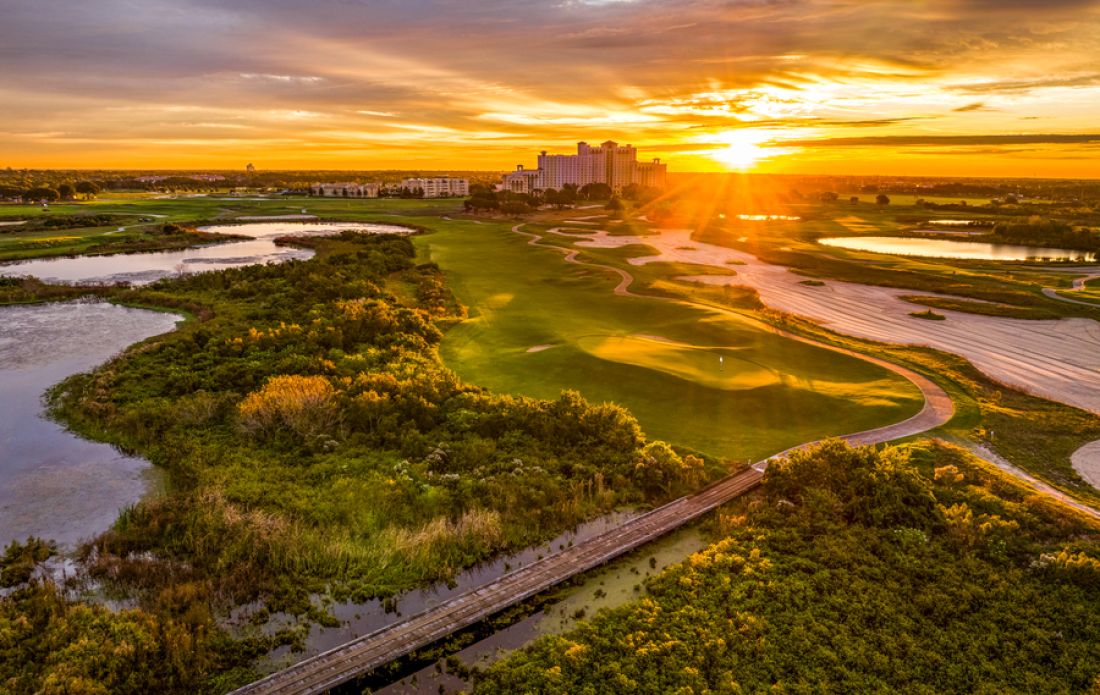 Championship Golf Course Sunset