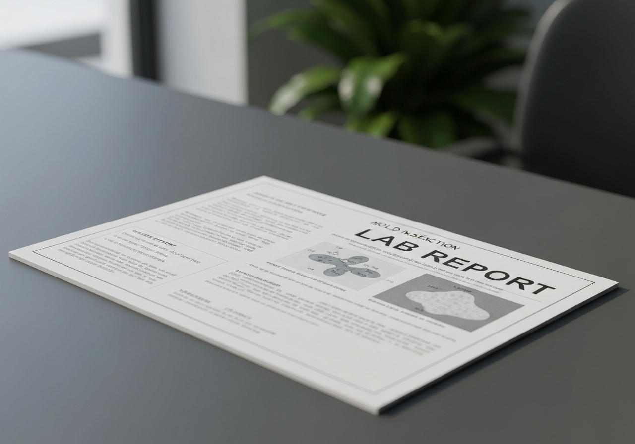 Doctor Mold Pro lab inspection report example with detailed findings and clear remediation recommendations.