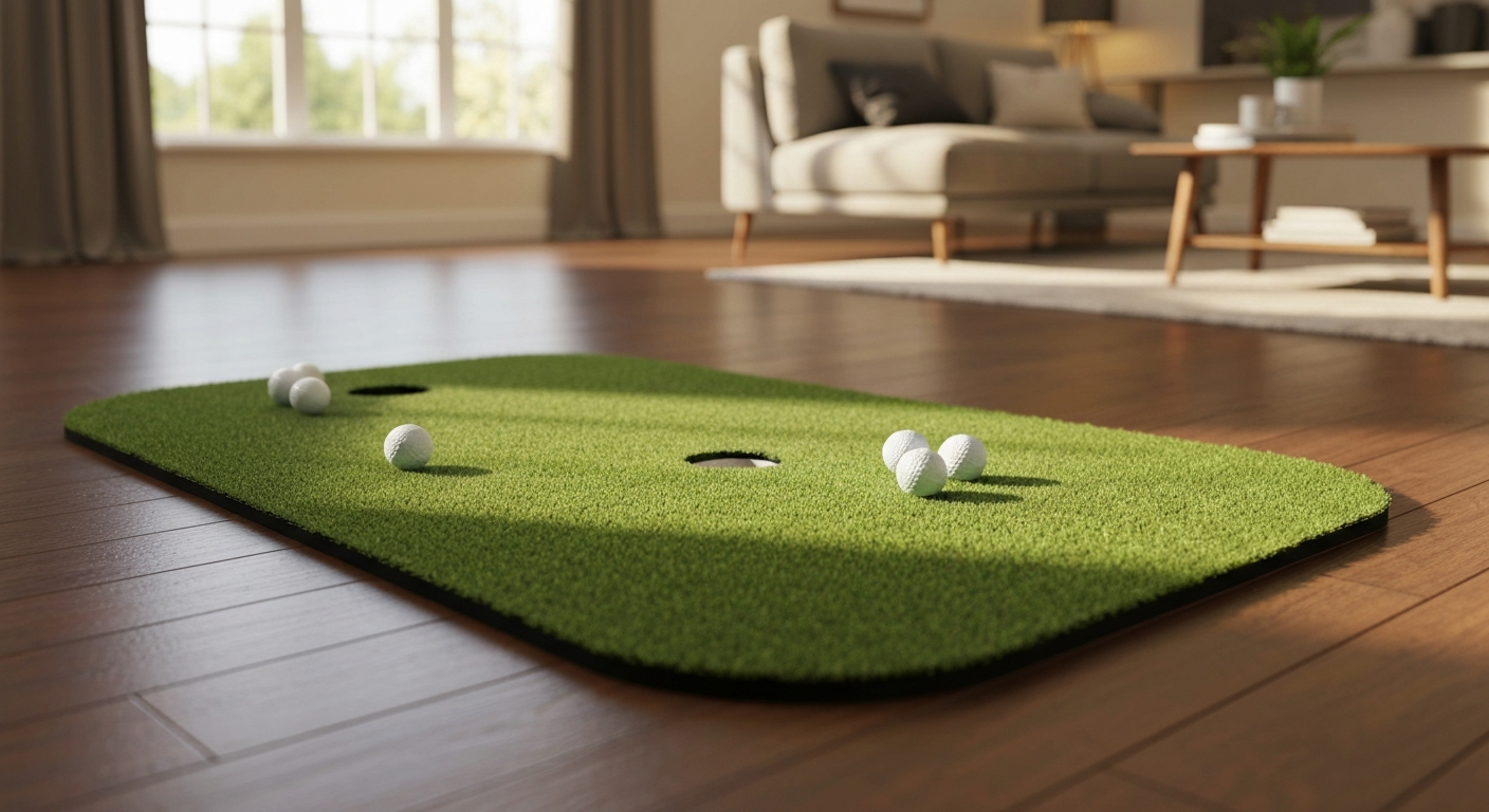 Puttimatto ja kotiharjoittelun välineet golfarin talvilahjaksi