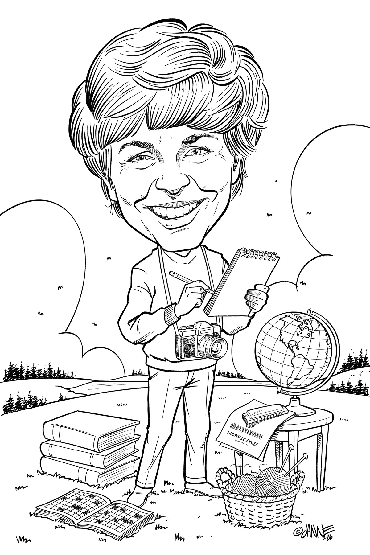 Äitienpäivälahja karikatyyri esimerkki 1