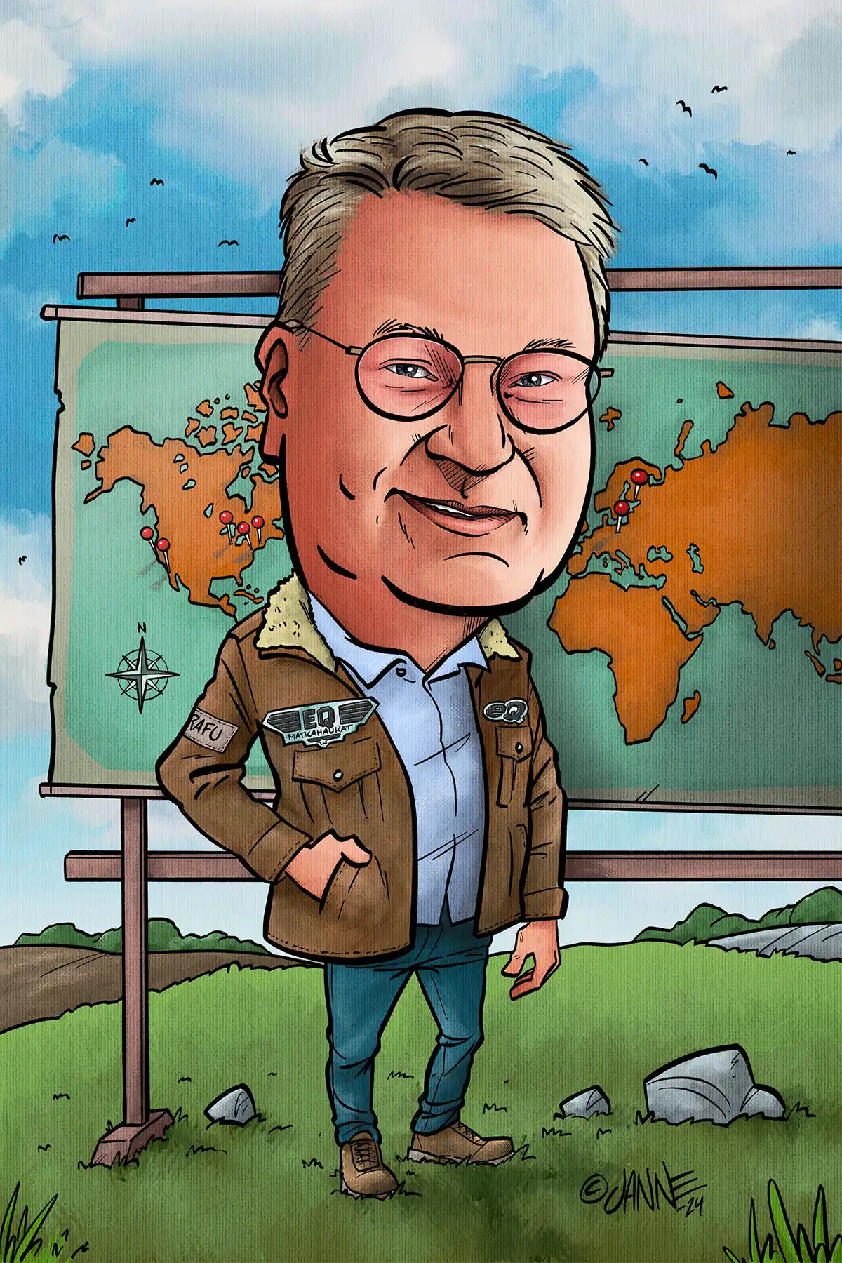 Eläkelahja karikatyyri esimerkki 4