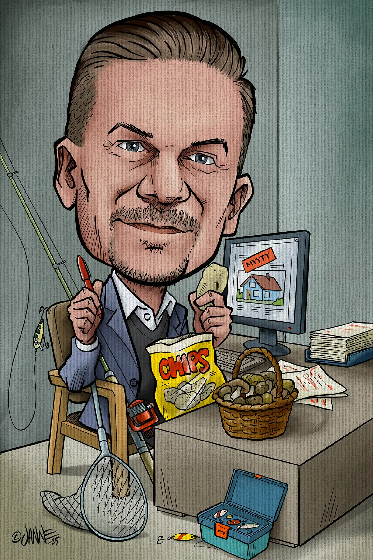 Liikelahja karikatyyri esimerkki 8