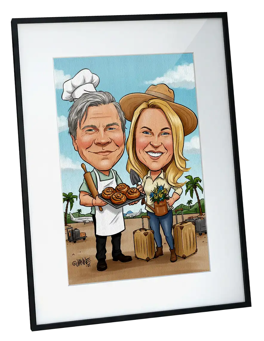 Karikatyyri hinta: 2 henkilöä, kokokuva