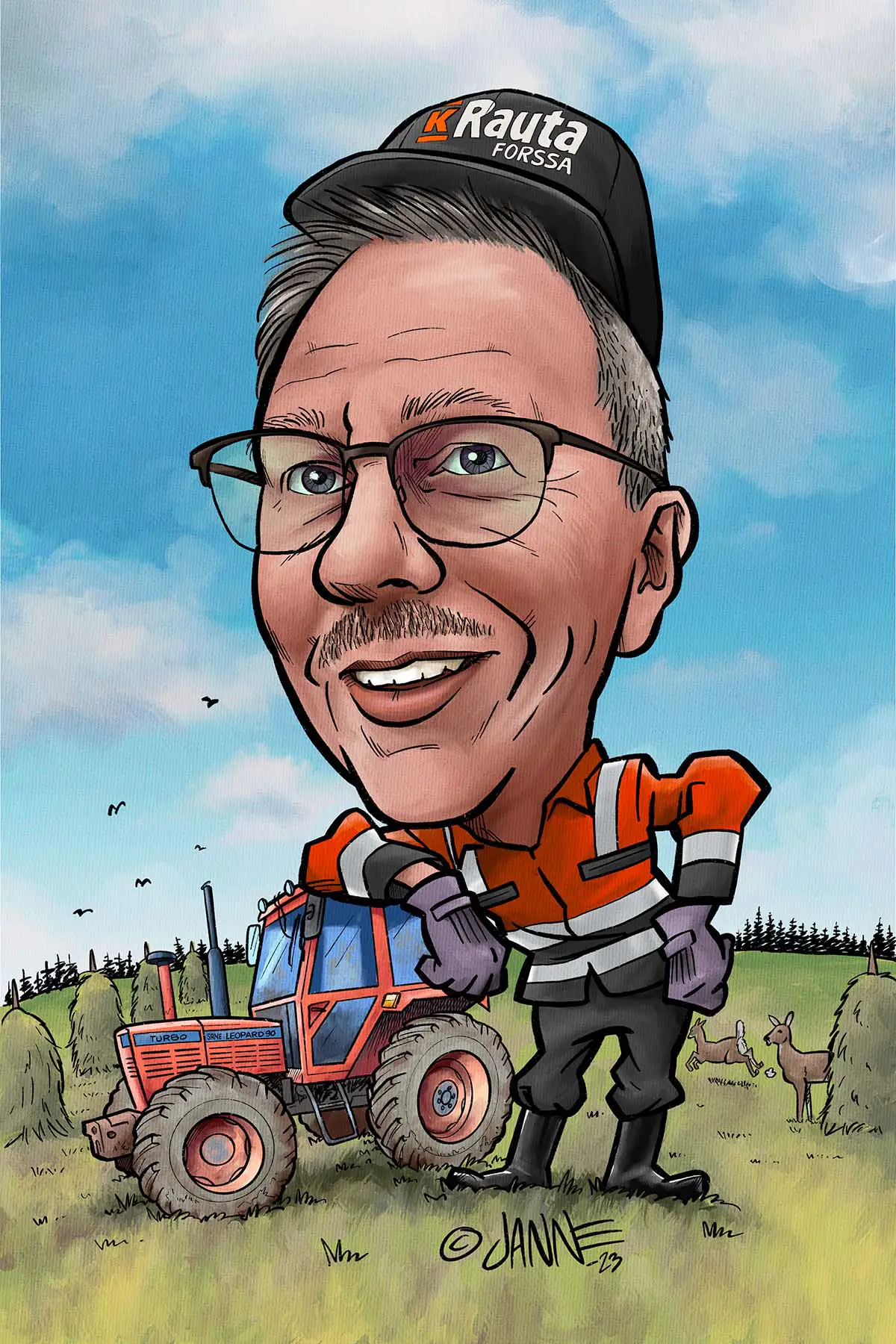Eläkelahja karikatyyri esimerkki 6