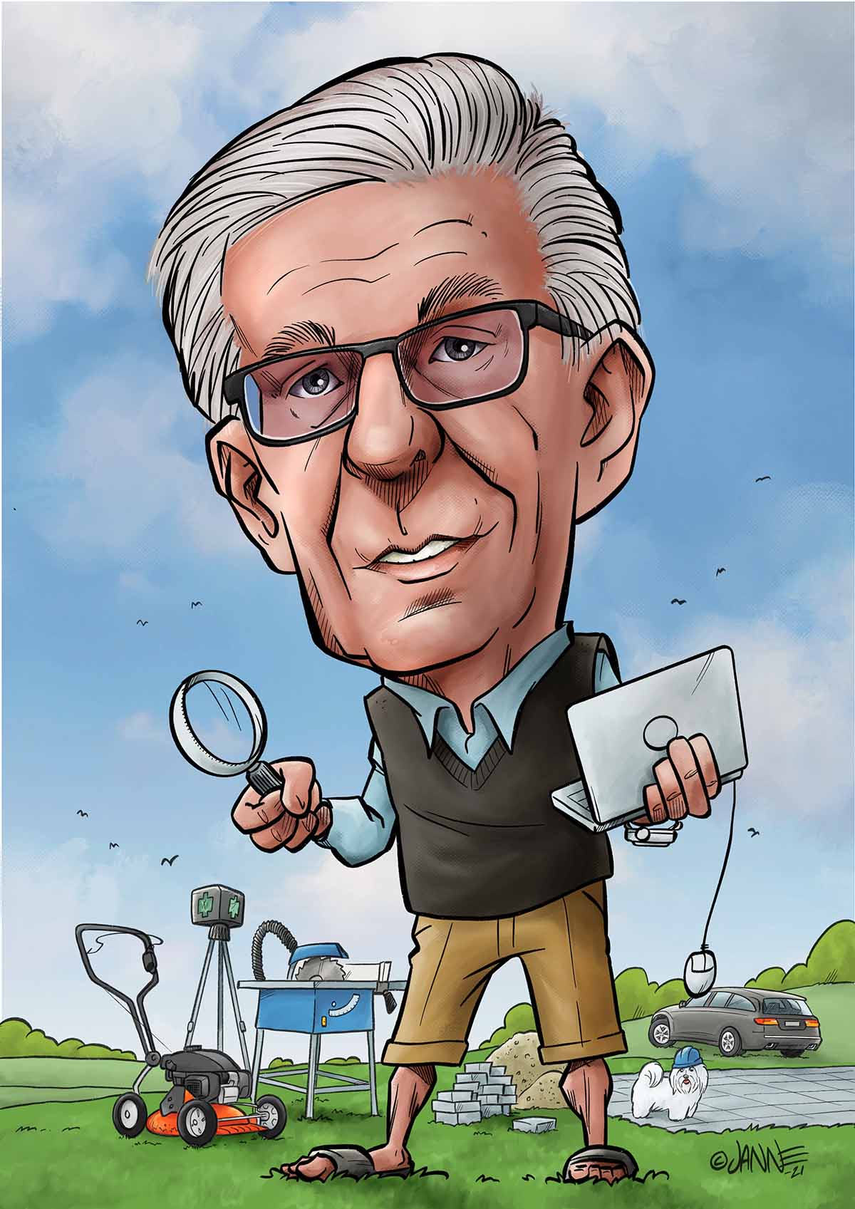 Läksiäislahja karikatyyri esimerkki 2