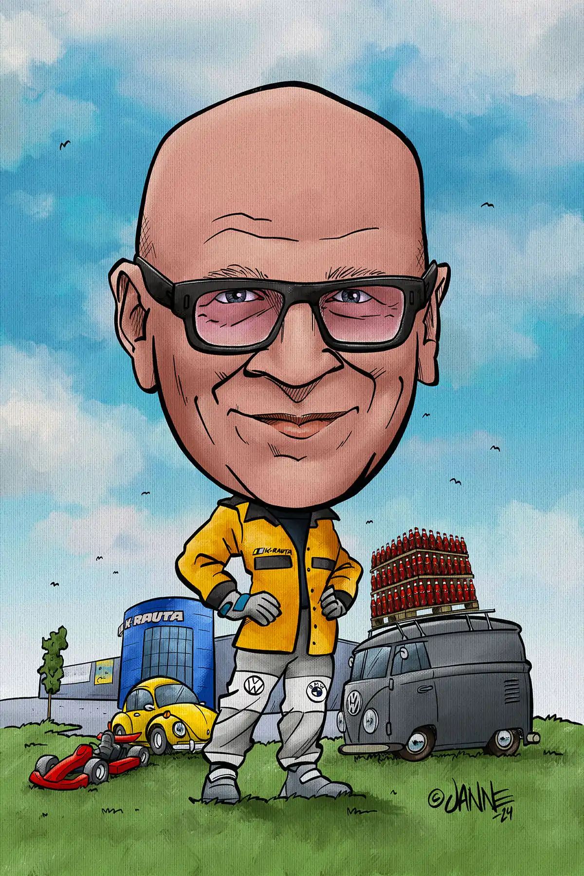 Liikelahja karikatyyri esimerkki 3