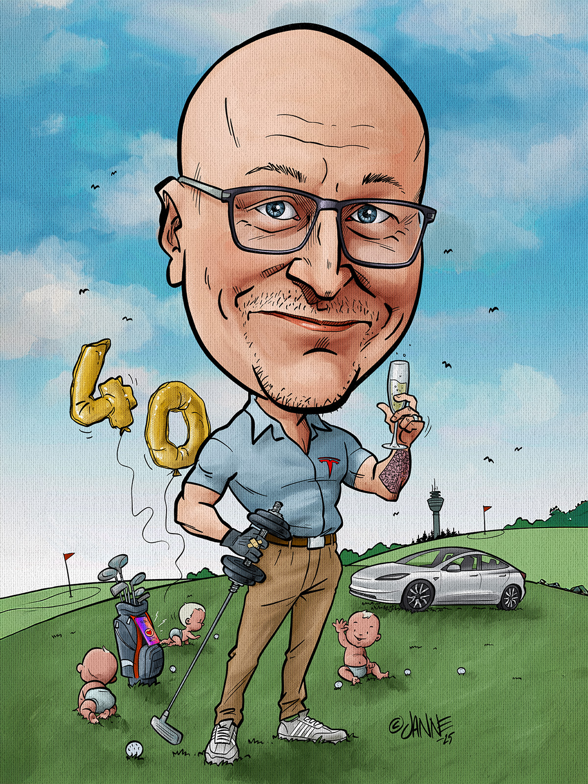 Golflahja karikatyyri esimerkki 5