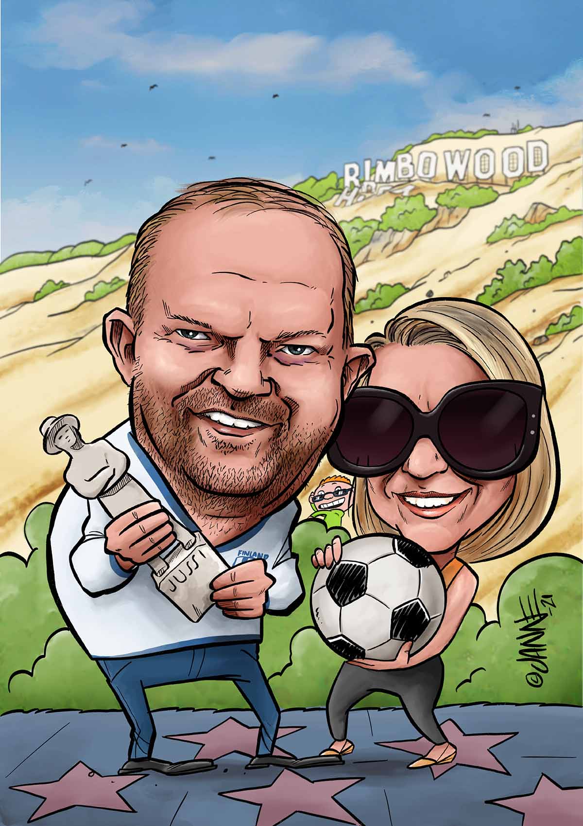 Hääpäivälahja karikatyyri esimerkki 12