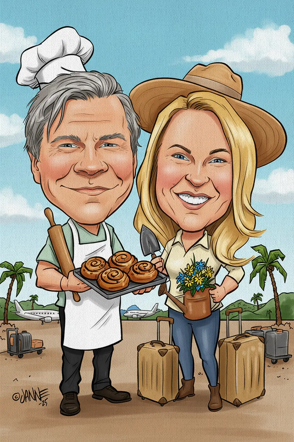 Hääpäivälahja karikatyyri esimerkki 8